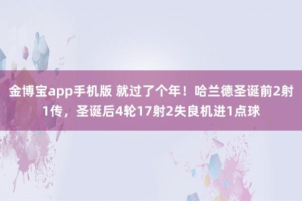 金博宝app手机版 就过了个年！哈兰德圣诞前2射1传，圣诞后4轮17射2失良机进1点球