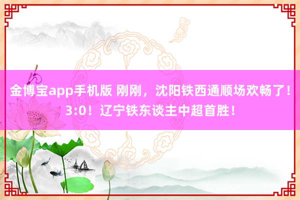 金博宝app手机版 刚刚，沈阳铁西通顺场欢畅了！3:0！辽宁铁东谈主中超首胜！