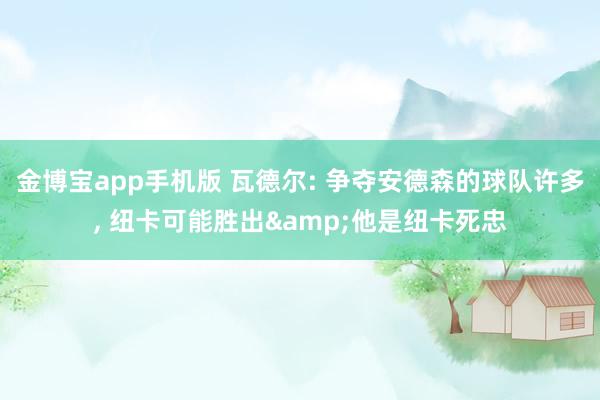 金博宝app手机版 瓦德尔: 争夺安德森的球队许多, 纽卡可能胜出&他是纽卡死忠