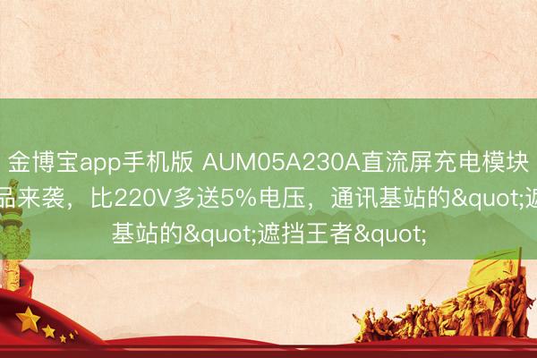 金博宝app手机版 AUM05A230A直流屏充电模块：230V/5A新品来袭，比220V多送5%电压，通讯基站的"遮挡王者"