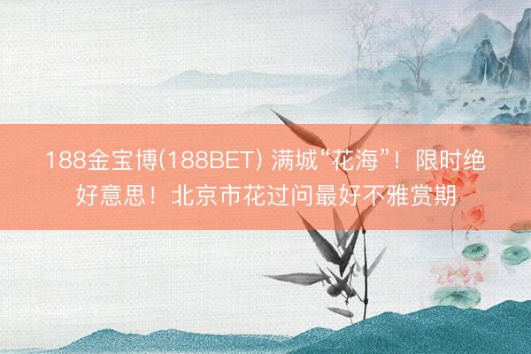 188金宝博(188BET) 满城“花海”！限时绝好意思！北京市花过问最好不雅赏期