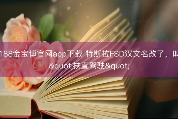 188金宝博官网app下载 特斯拉FSD汉文名改了，叫"扶直驾驶"